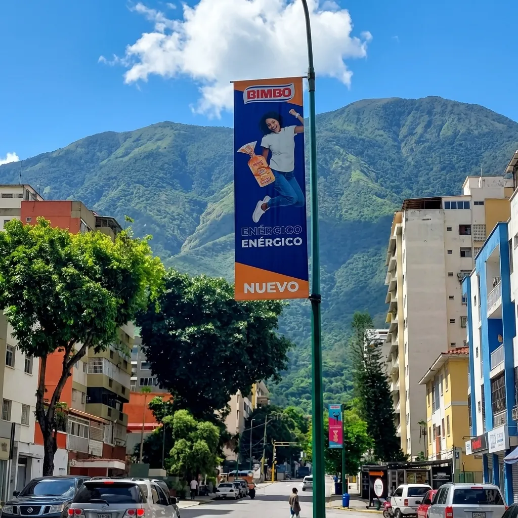Avenida con banderolas en Chacao
